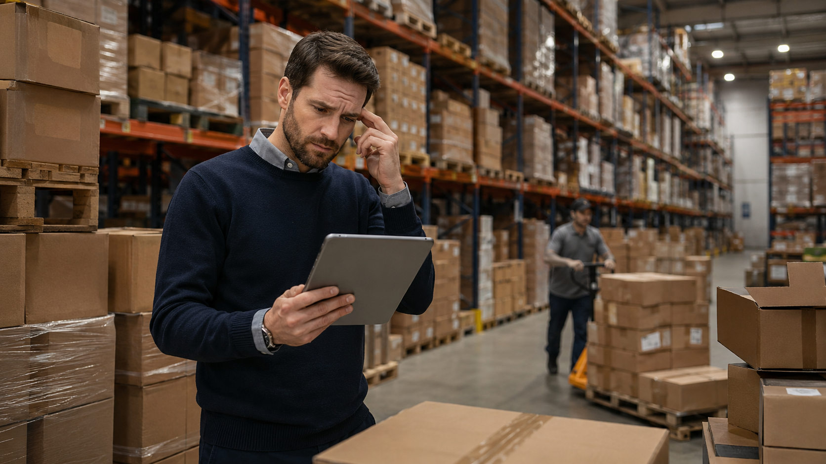 Logistics manager supervises pallet loading at a warehouse dock as part of a replenishment strategy to reduce Long-Term Storage Fees.